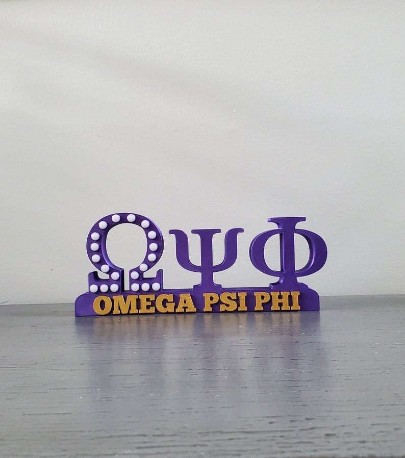 OMEGA PSI PHI Fraternity Desk Plate