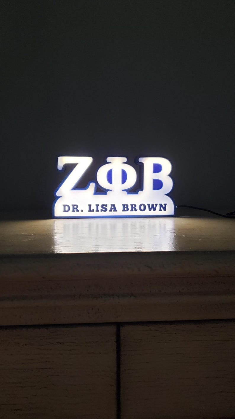 Zeta Phi Beta Personalized Led USB Desk Lamp