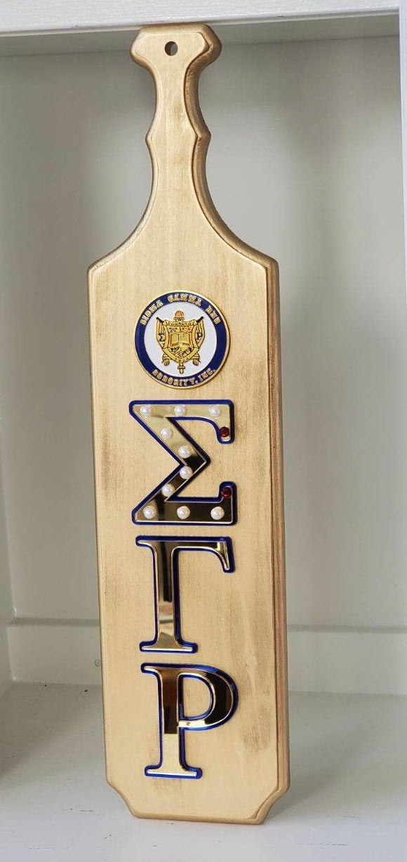 Sigma Gamma Rho Wooden Paddle Gold