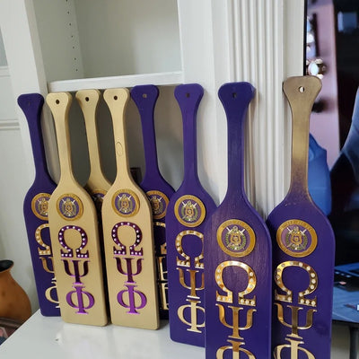 OMEGA PSI PHI WOODEN PADDLE PURPLE